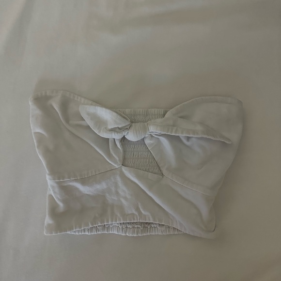 Aritzia white tube top with bow - Picture 1 of 4